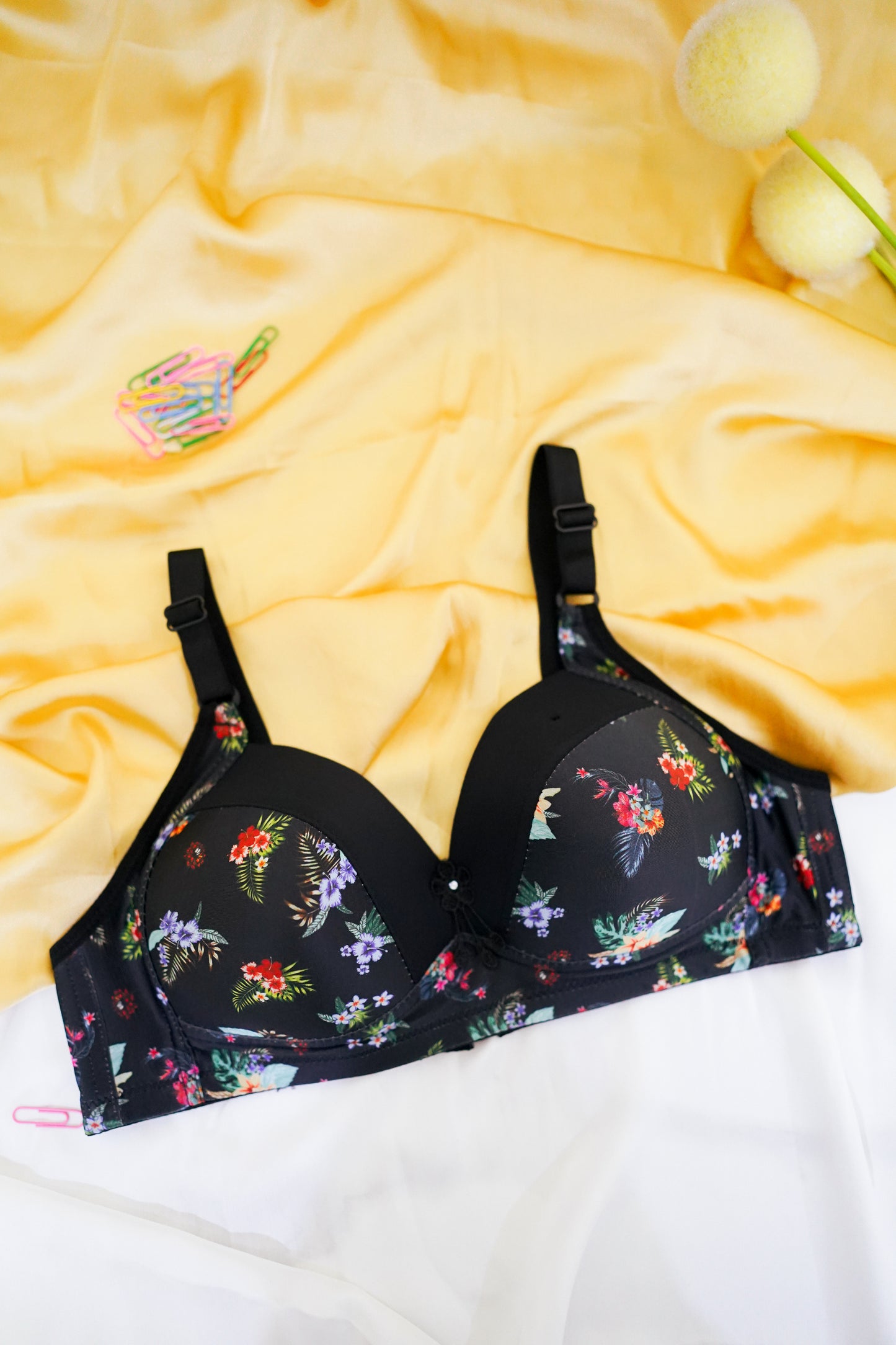 FLoral full covered  daily wear thin pad soft bra