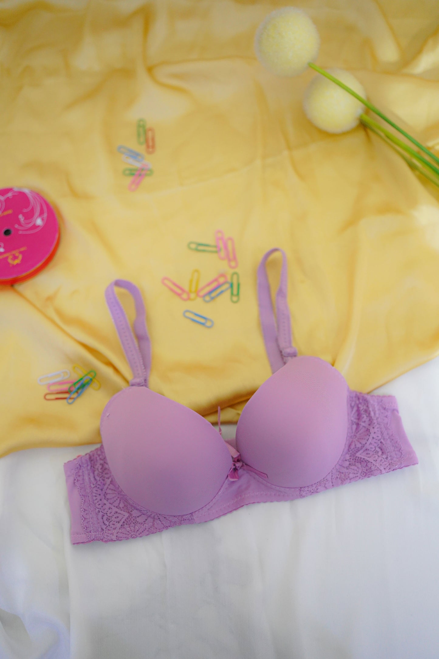 Side lace stylish bra-Thin Pad