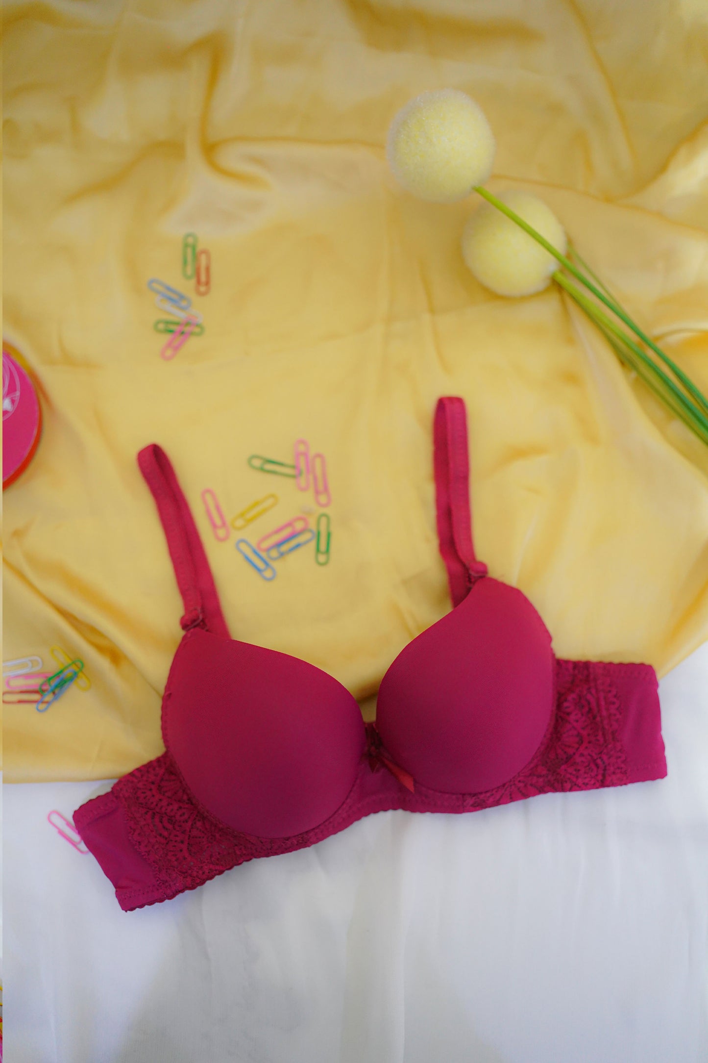 Side lace stylish bra-Thin Pad