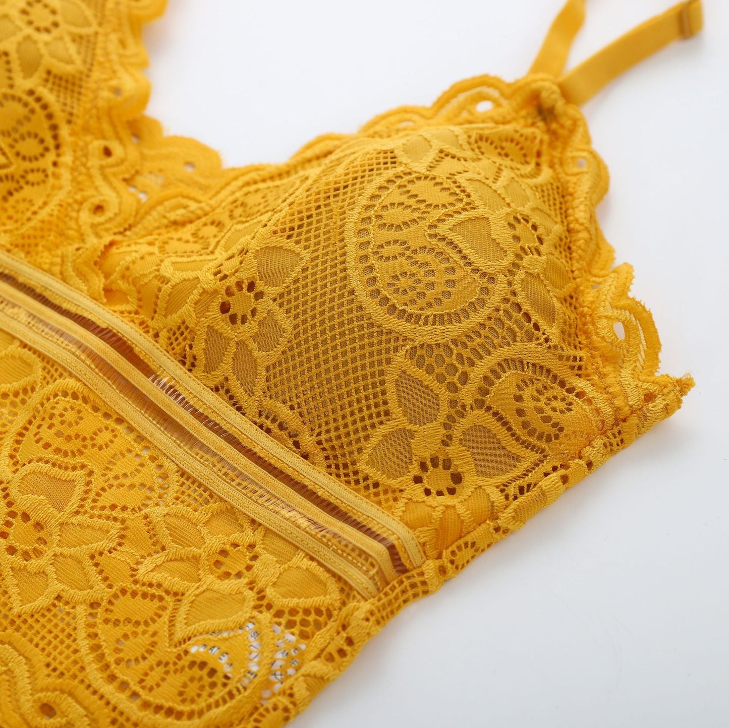 Mid lace fancy back cover bra & panty set