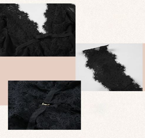 1 pc net nighty with lace front