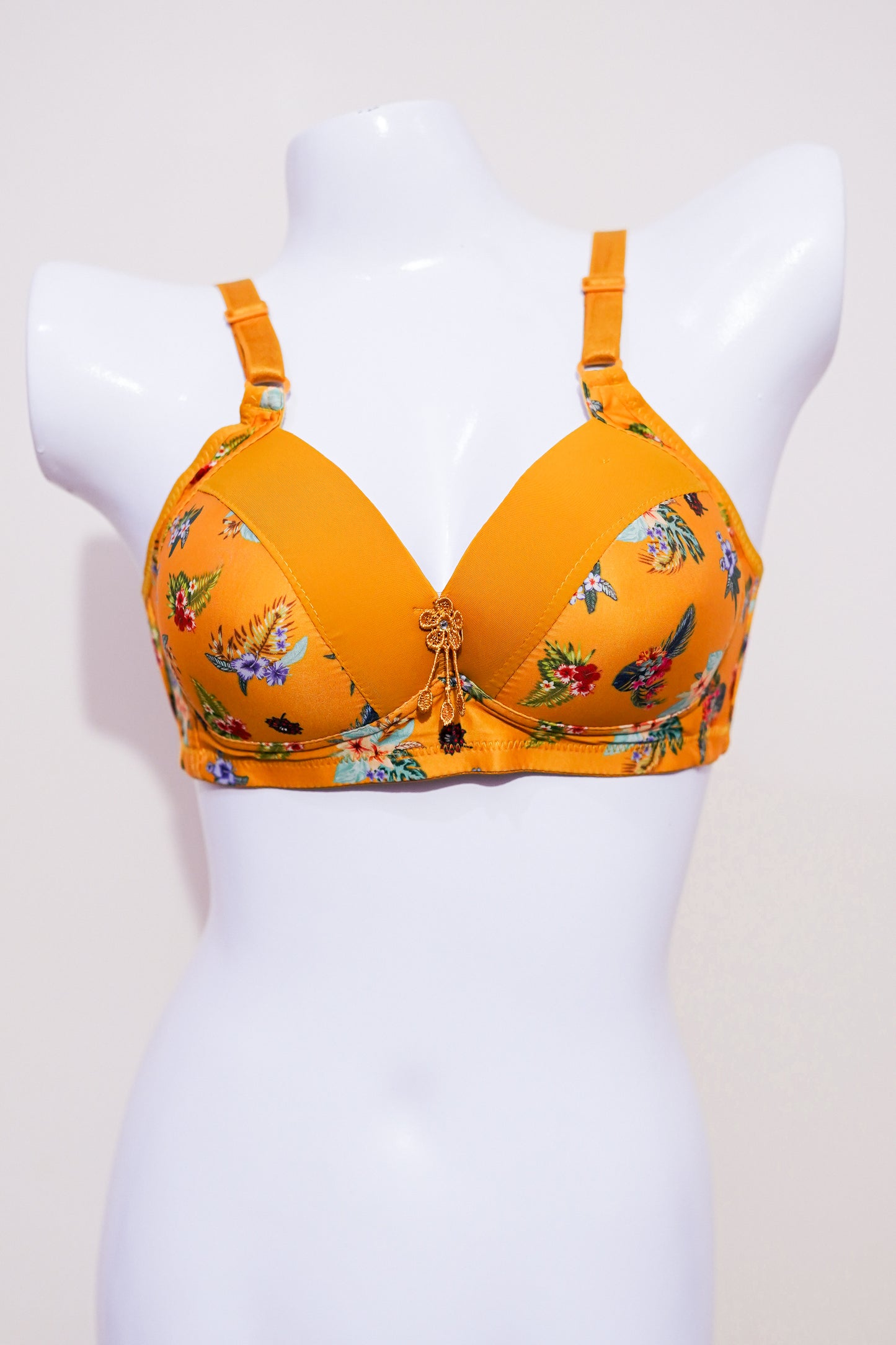 FLoral full covered  daily wear thin pad soft bra