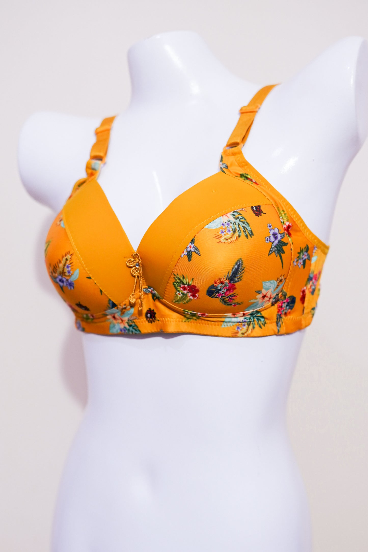 FLoral full covered  daily wear thin pad soft bra