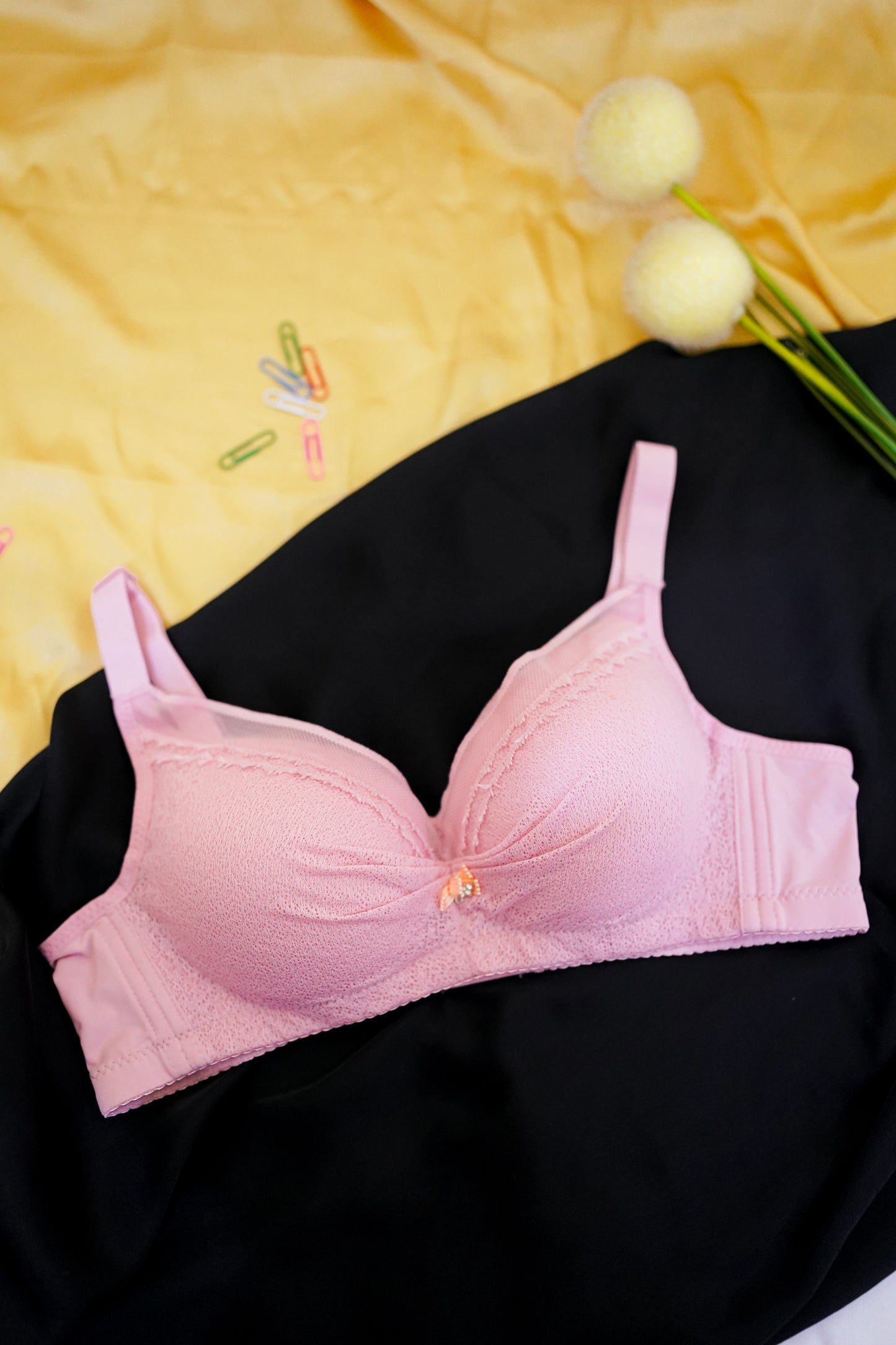 Ultra soft mesh lace bra